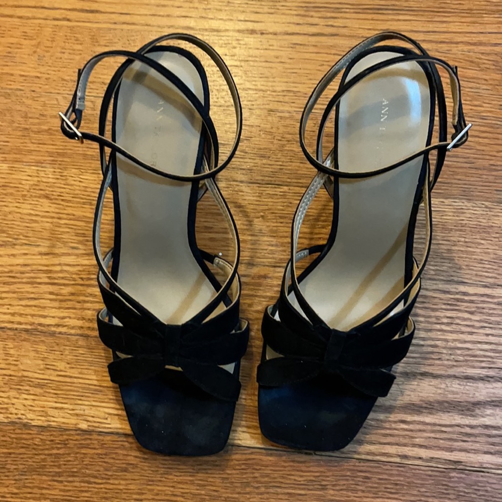Ann Taylor Black Heeled Sandal 7 1/2 - Picture 2 of 7
